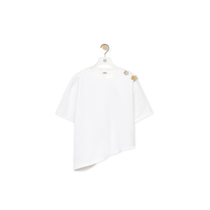 Asymmetric T-shirt in cotton blend