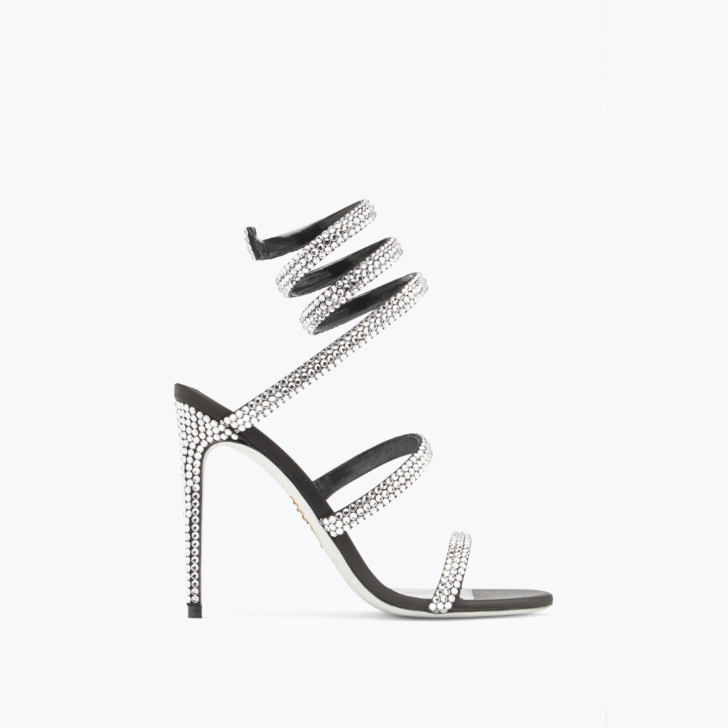 CLEO BLACK SANDAL WITH SILVER CRYSTALS 105