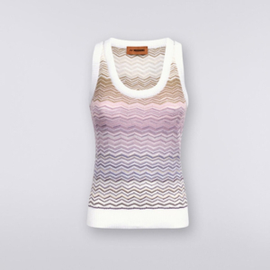 Cotton and viscose chevron tank top