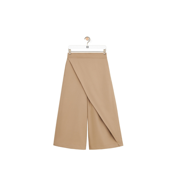 Cropped wrap trousers in cotton