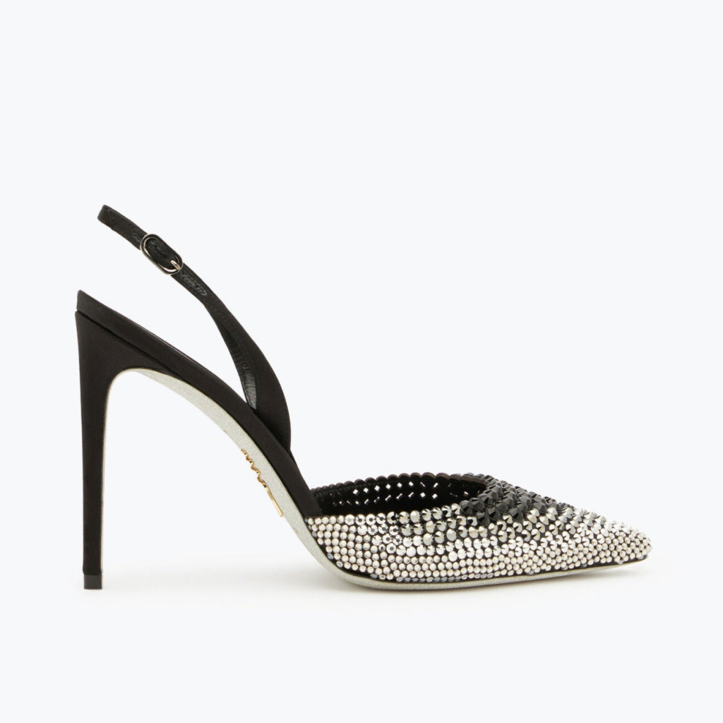 JACKIE BLACK AND SILVER SLINGBACK 105