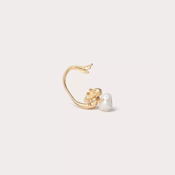 METAMORPHOS SIREN METAL AND PEARL SINGLE EARCUFF