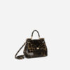 Medium Sicily bag in leopard-print polished calfskin