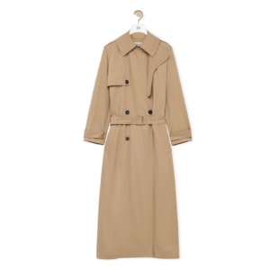 Trench coat in cotton and silk