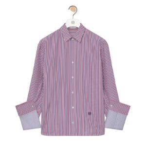 Turn-up shirt in striped cotton