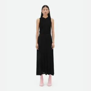 Viscose Jersey Long Dress With Knot Ring